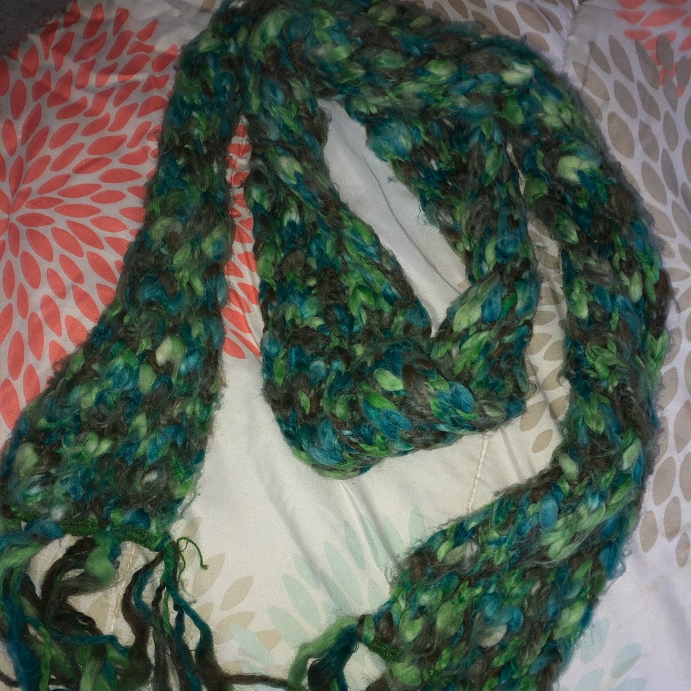 Multicolored knitted scarf